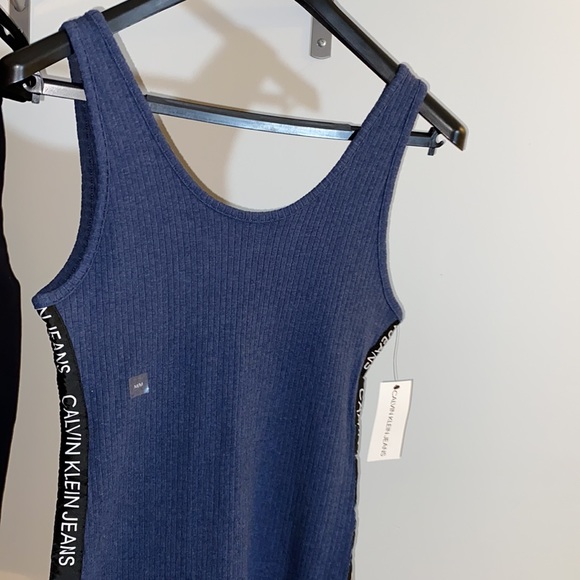 Logo Tape Ribbed Sleeveless Mini Dress - Picture 4 of 4